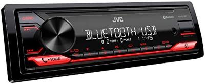 JVC KD-X272BT Digitale media-ontvanger met BT-handsfree-installatie (krachtige tuner, geluidsprocessor, USB, AUX, Spotify Control, 4 x 50 watt, toetsenverlichting rood)