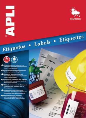 Apli Weerbestendige etiketten ft 64,6 x 33,8 mm (b x h), 480 stuks, 24 per blad, doos van 20 blad Apli Weerbestendige etiketten ft 64,6 x 33,8 mm (b x h), 480 stuks, 24 per blad, doos van 20 blad