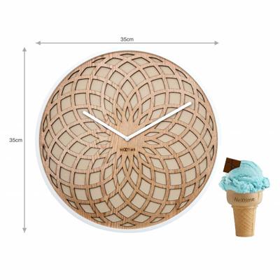 NeXtime klok 3150be sun small, ø35 cm, wall, beige