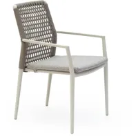 Trestino stapelbare dining tuinstoel latour latte - thumbnail