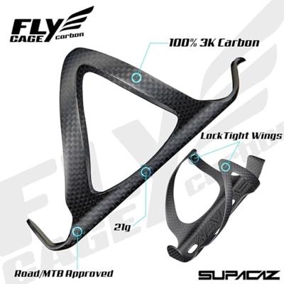 Supacaz - fly cage bidonhouder carbon zwart