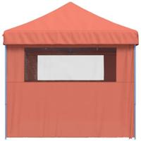 Partytent inklapbaar pop-up met 4 zijwanden terracottakleurig - thumbnail