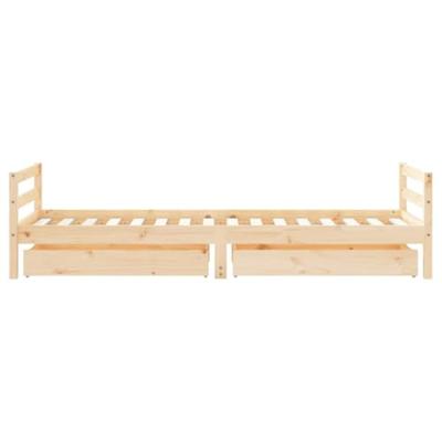 Kinderbedframe met lades 90x200 cm massief grenenhout