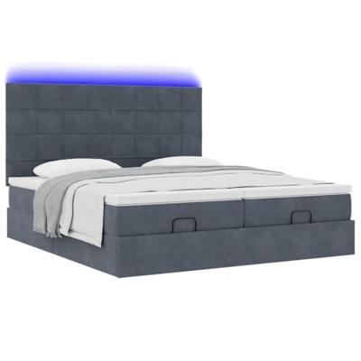 Ottoman bed met matrassen en LED's 180x200cm fluweel