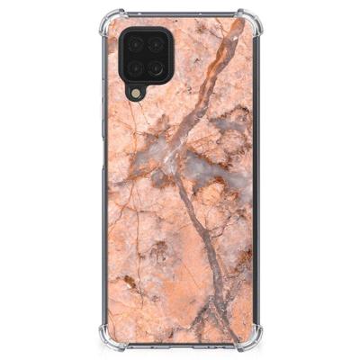 Samsung Galaxy A12 Anti-Shock Hoesje Marmer Oranje Samsung Galaxy A12 Anti-Shock Hoesje Marmer Oranje
