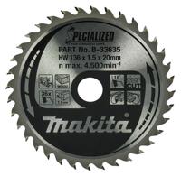 Makita Accessoires Cirkelzaagblad | Hout | 136X20X1,5 36T 18G - B-33635 - thumbnail