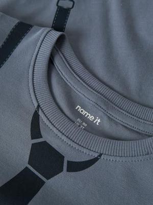 NMMRYDER t-shirt met lange mouwen voor jongens NAME IT Boxy-Fit grijsblauw