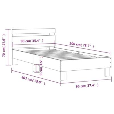 Bedframe met hoofdbord en LED sonoma eikenkleurig 90x200 cm Bedframe met hoofdbord en LED sonoma eikenkleurig 90x200 cm