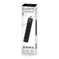 Ewent EW3951 Stekkerdoos 5 Sockets met Schakelaar en Overspanningsbeveiliging - 1,5 meter - thumbnail
