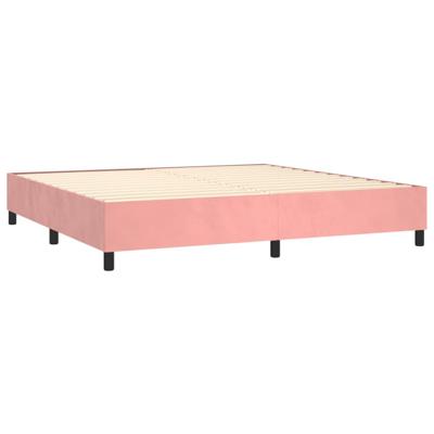 Boxspring met matras fluweel roze 200x200 cm