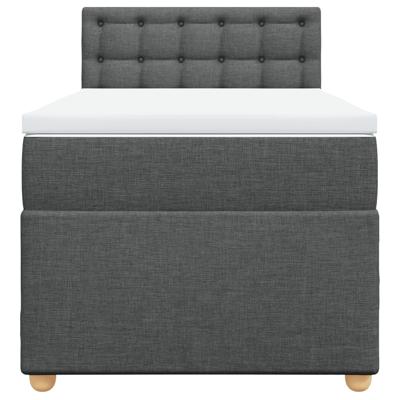 Boxspring met matras stof donkergrijs 90x190 cm