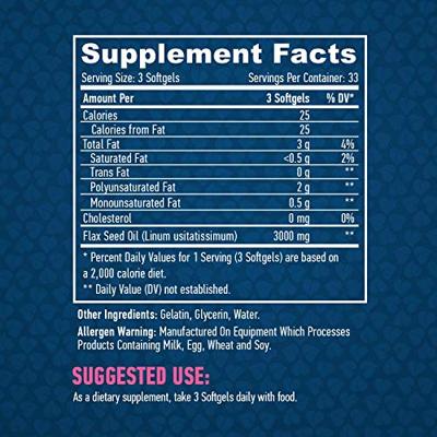 Flaxseed Oil Haya Labs 100softgels