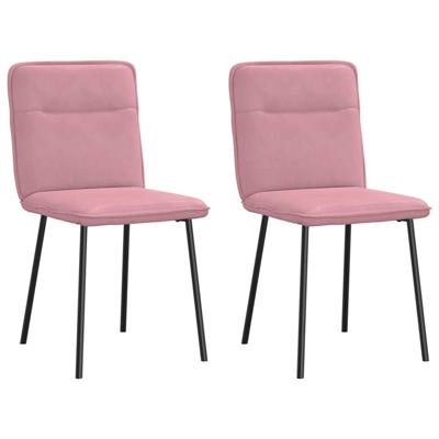 Eetkamerstoelen 2 st fluweel roze