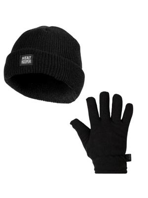 Heatkeeper Kinder Winter Set - Muts + Handschoenen - Zwart-5-8 jaar