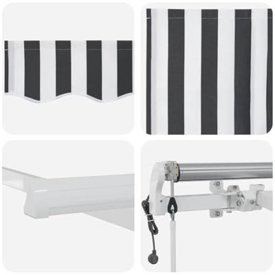Luifel automatisch uittrekbaar 300x250 cm antracietkleur en wit