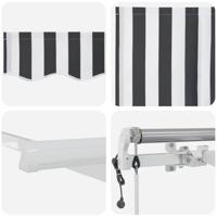 Luifel automatisch uittrekbaar 300x250 cm antracietkleur en wit - thumbnail