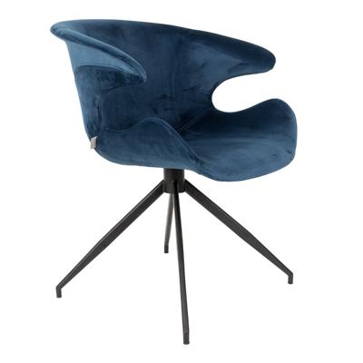 Zuiver Eetkamerstoel 'Mia' Velvet, kleur Blauw Zuiver Eetkamerstoel 'Mia' Velvet, kleur Blauw