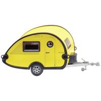 Wiking 009236 H0 Aanhanger T@B Caravan - geel/zwart - thumbnail