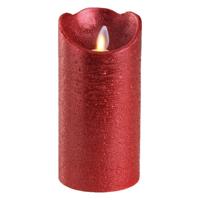 Led kaars wax vlam verlichting 15 cm kerstrood - thumbnail