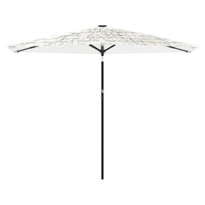 Parasol met stalen paal 288x288x225 cm wit