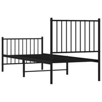 Bedframe met hoofd- en voeteneinde metaal zwart 80x200 cm - thumbnail