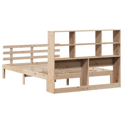 Bed met boekenkast zonder matras massief grenenhout 140x190 cm