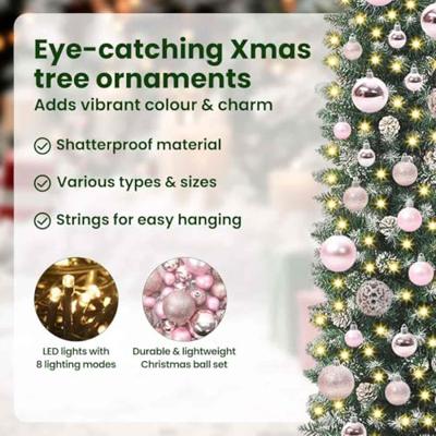VidaXL Kunstmatige slanke kerstboom met 150 led groen en wit 120 cm