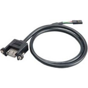 Akasa AK-CBUB06-60BK USB 2.0 Type A naar USB 2.0 4-pins header zwarte kabeladapter (USB 2.0 type A, USB 2.0 4-pins header, vrouwelijk/vrouwelijk, 0,6 m, zwart)