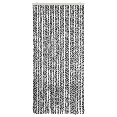 Vliegengordijn 90x200 cm chenille grijs en zwart-wit Vliegengordijn 90x200 cm chenille grijs en zwart-wit