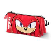 Sonic - The Hedgehog Triple Pencil case SEGA Knuckles Sight Red - thumbnail