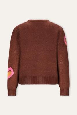 B.Nosy winter sweater meisjes - bruin -Khloe - gebreid, jacquard