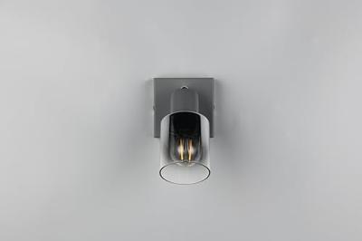 Trio Zwart wandlampjeCadiz met smoke glas - R81781042