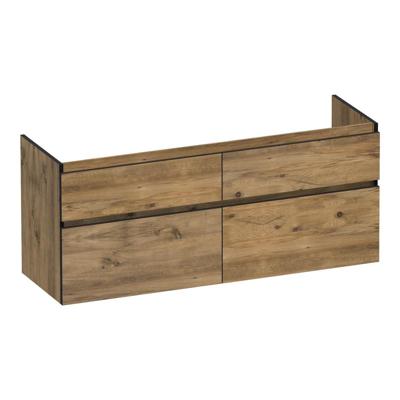 Brauer Delight Edge - Onderkast - 140 cm - met 4 Softclose Lades Greeploos en 2 Sifon Uitsparingen - Chateau