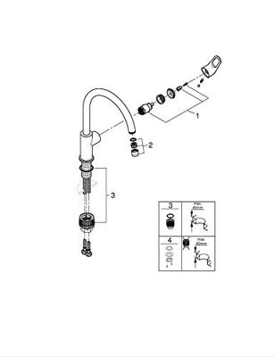 Grohe QuickFix Start Flow keukenmengkraan met hoge uitloop chroom - thumbnail