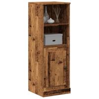 Hoge kast 36x35,5x103,5 cm bewerkt hout oud houtkleurig - thumbnail
