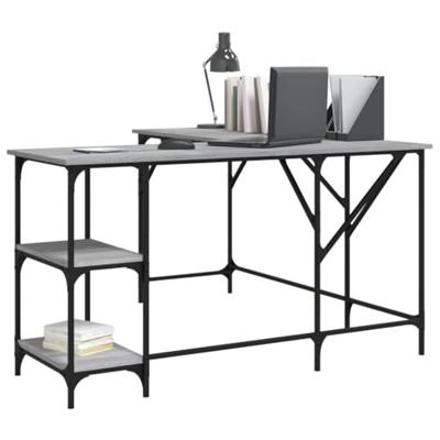 Bureau 139x139x75 cm bewerkt hout grijs sonoma eikenkleurig