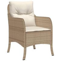 9-delige Tuinset met kussens poly rattan beige - thumbnail