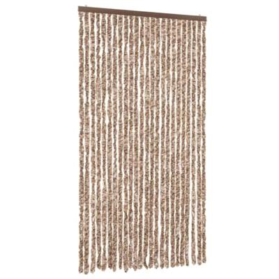 Vliegengordijn 100x230 cm chenille beige en donkerbruin