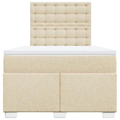 Boxspring met matras stof crèmekleurig 120x200 cm