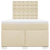Boxspring met matras stof crèmekleurig 120x200 cm - thumbnail