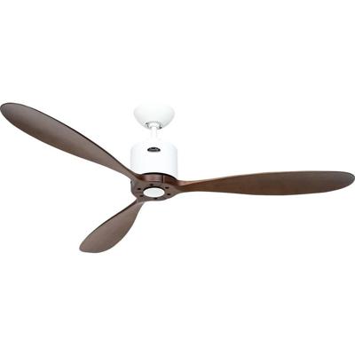 CasaFan AEROPLAN ECO 132 WE-NB Flügel Massivholz Nussbaum Plafondventilator 27 W (Ø x h) 132 cm x 310 mm Wit Met afstandsbediening, Timer, Met wintermodus