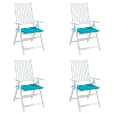 VidaXL Tuinstoelkussens 4 st 50x50x4 cm stof turquoise - thumbnail