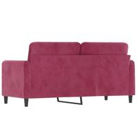 Tweezitsbank 140 cm fluweel wijnrood - thumbnail