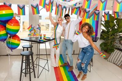 Vingerloze hanschoenen regenboog - thumbnail