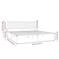 Bedframe met hoofdbord metaal zwart 183x213 cm - thumbnail