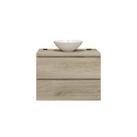 Badkamermeubelset Gliss Zeus 90 cm Licht Grijs Eiken Met Waskom - thumbnail