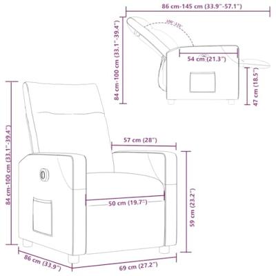 Fauteuil verstelbaar elektrisch stof taupe