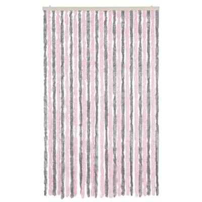 VidaXL Vliegengordijn 118x220 cm chenille zilvergrijs en roze
