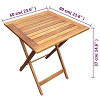 3-delige Bistroset inklapbaar massief acaciahout - thumbnail