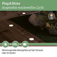 Paulmann 93692 Verlichtingssysteem Plug&Shine LED-buiteninbouwlampen (basisset) Set van 3 stuks LED 3 W Warmwit Zilver - thumbnail